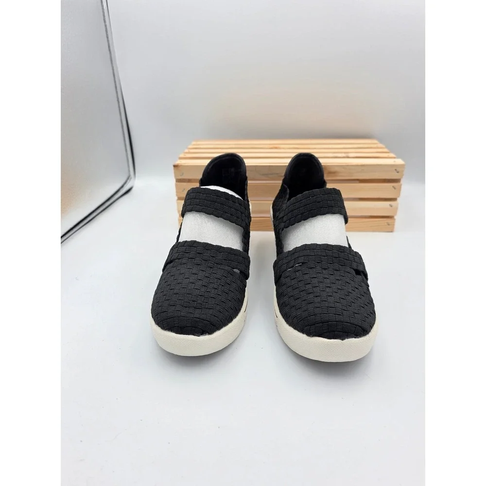 Bernie Mev Frontier Sneakers Women 38 8 Black Woven Comfort Elastic Platform - Picture 4 of 13